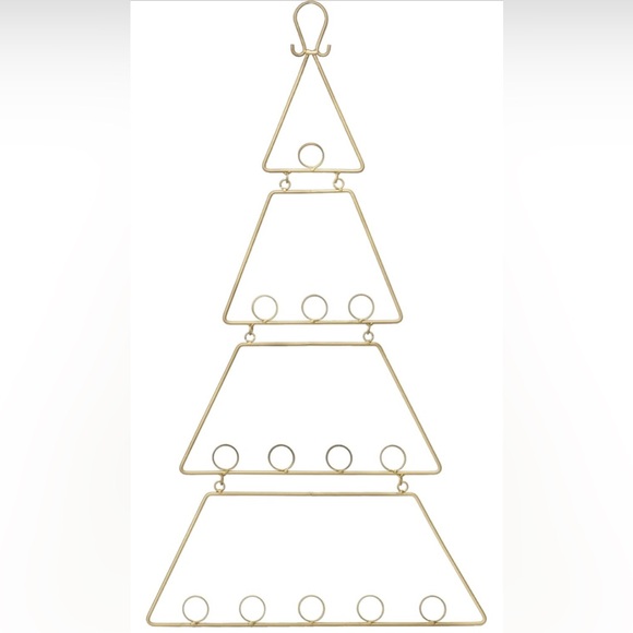 35" Metal Wall Hanging Ornament Tree Card & Photo Holder Display - Gold - Picture 2 of 10